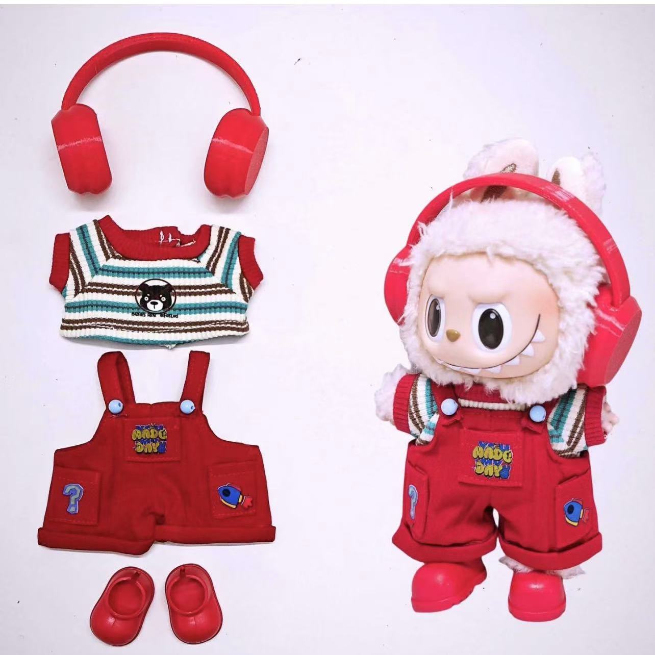 Red overalls suit—A24